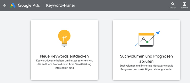 Google Keyword-Planer Start