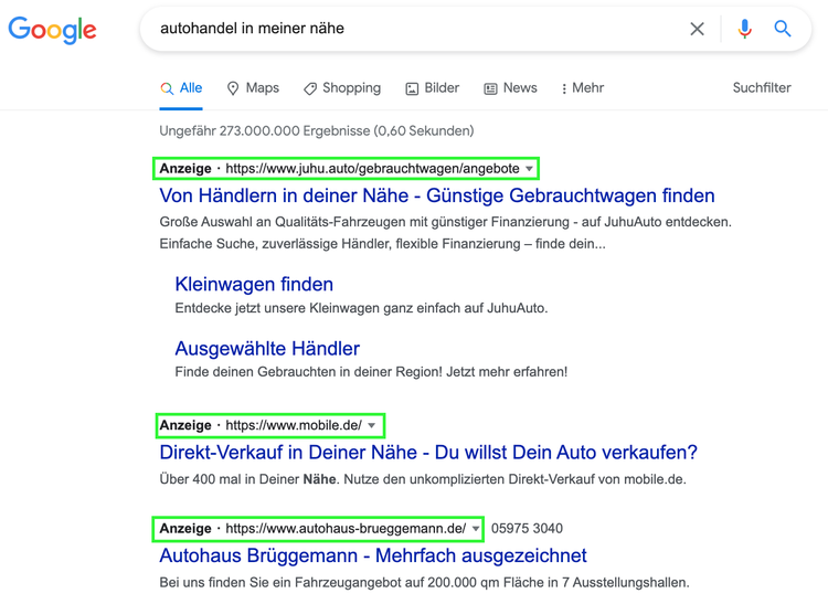Beispiel Google Ads