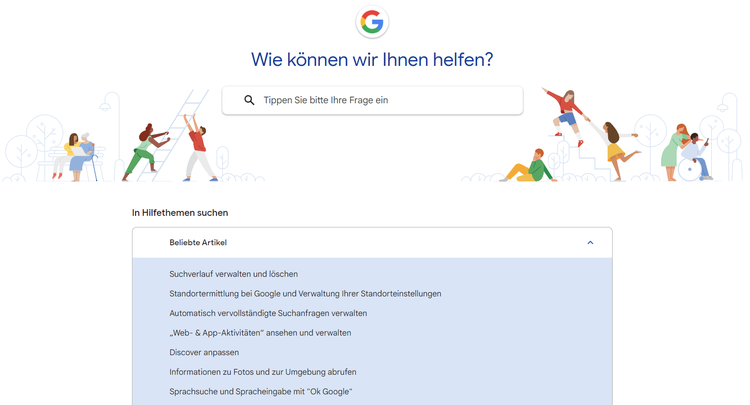 Google-Hilfeseite