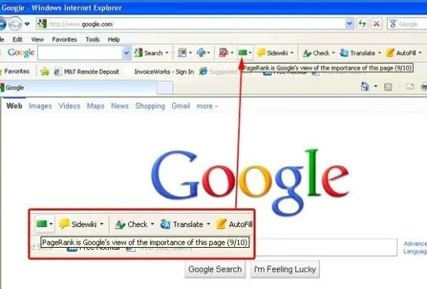 Die PageRank-Toolbar