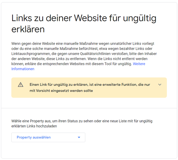 Das Disavow-Tool in der Google Search Console