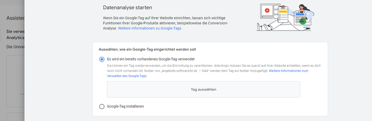 Option Google-Tag einrichten