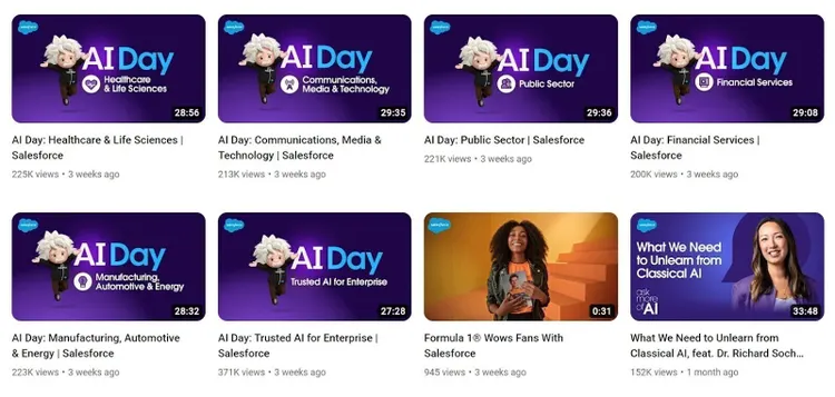 YouTube-Videos von Salesforce zu KI-Themen