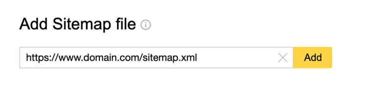Sitemap hinzufügen bei Yandex