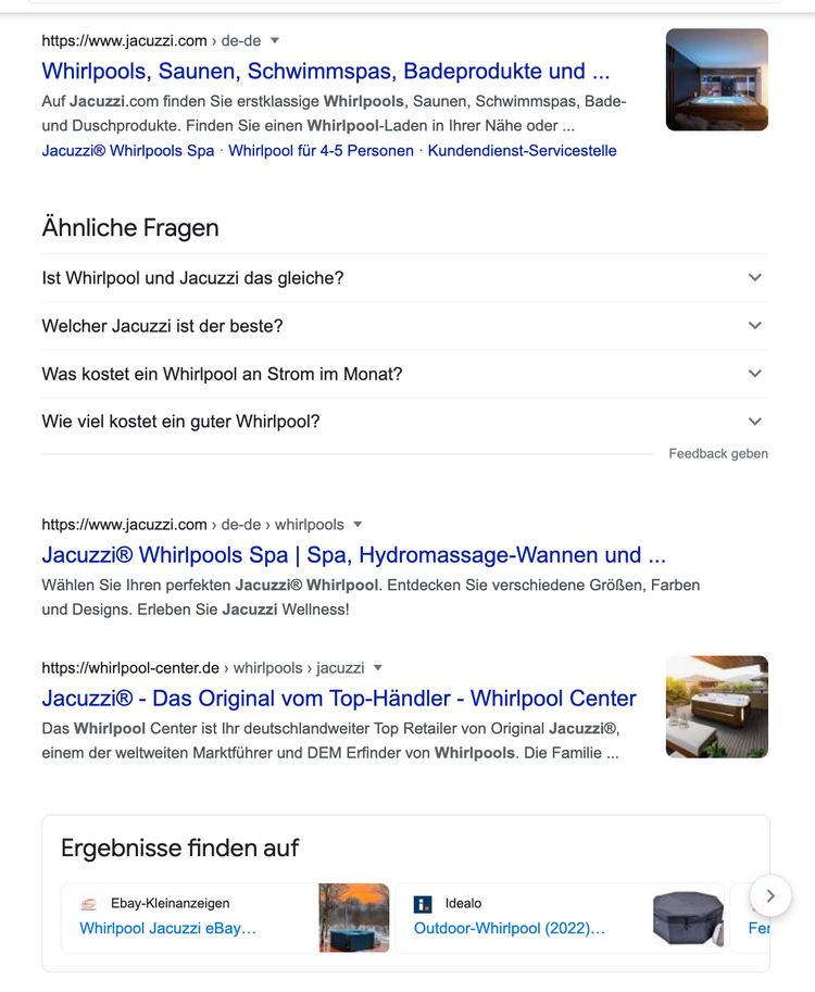 Beispiel Google SERP