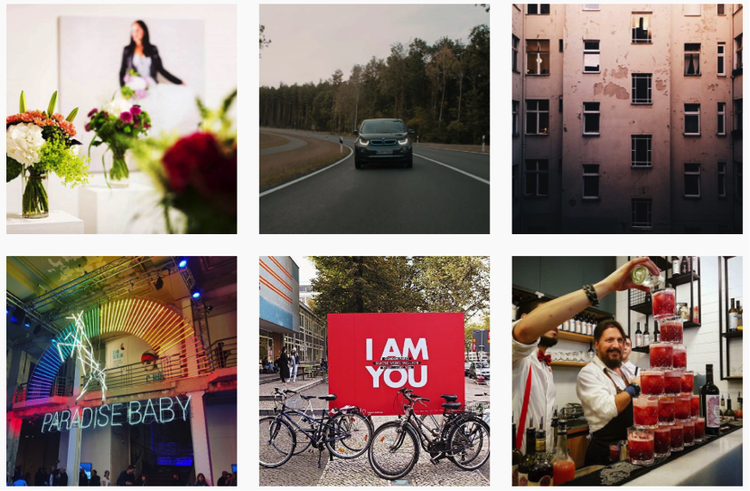 Mit Vergnügen Berlin Instagram-Grid mit Lifestyle- und Foodfotos