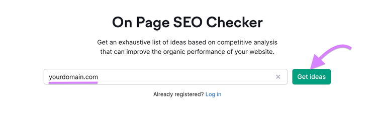 On Page SEO Checker Suchleiste