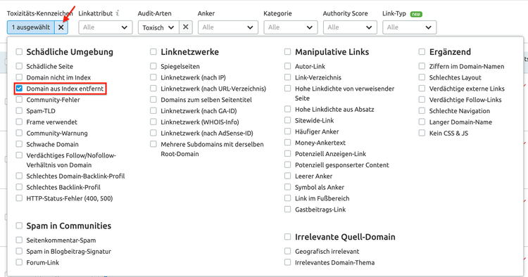 Backlink-Audit: Toxizitäts-Kennzeichen