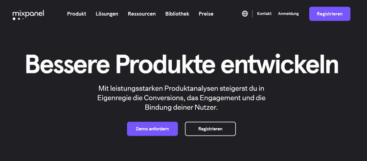Mixpanel Startseite