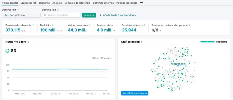 Análisis de backlinks - Semrush