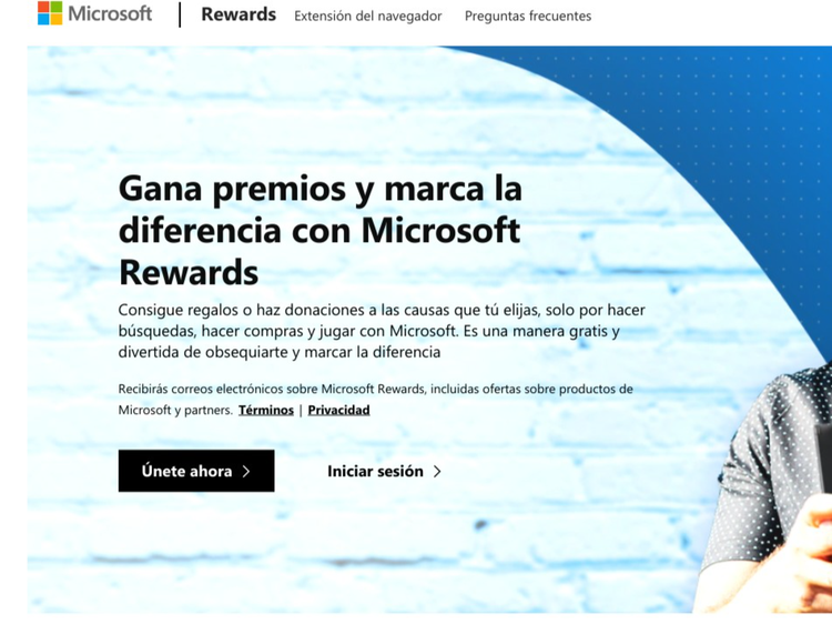 Microsoft Rewards: promoción de premios y donaciones por búsquedas Bing