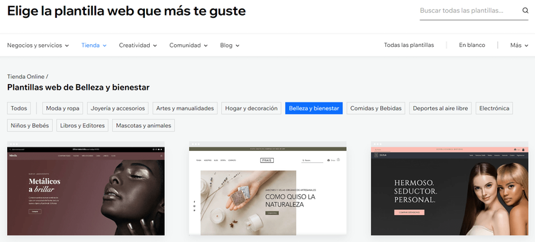 Plantillas de Wix eCommerce