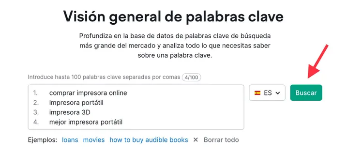 Visión general de palabras clave.