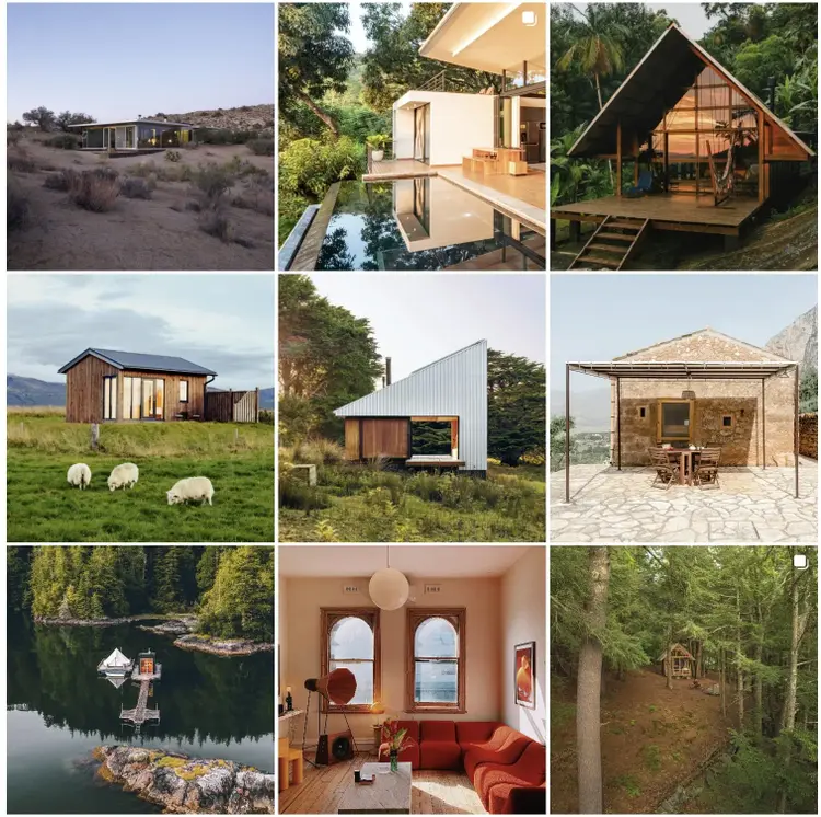 La cuenta de Instagram de Airbnb muestra imágenes de casas