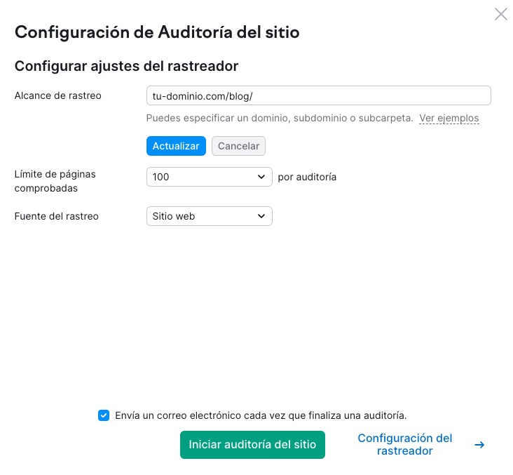 Dashboard de auditoría de contenido con tarjetas de métrica para reescribir, necesitar actualización y rápido