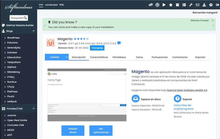 Magento home