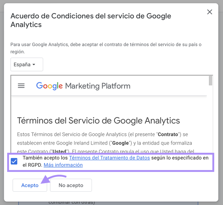 Acepta los términos de procesamiento de datos