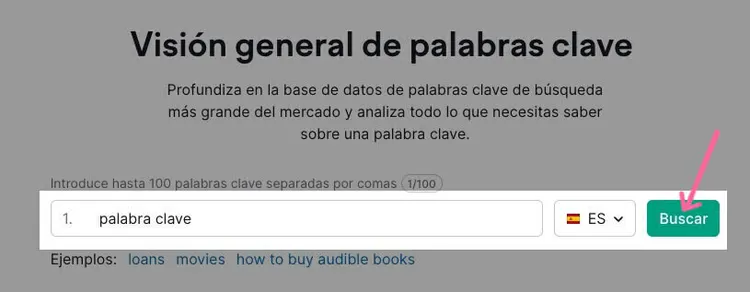 Herramienta Semrush Keyword Research con campo búsqueda palabra clave