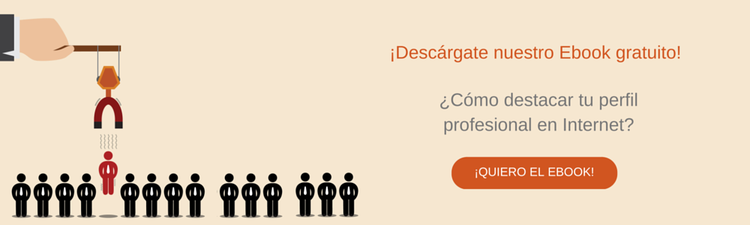 Ilustración: persona con micrófono y grupo de gente con oferta de ebook