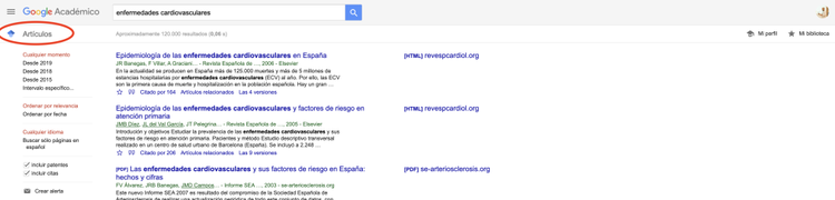 Búsqueda avanzada en Google - Google Académico
