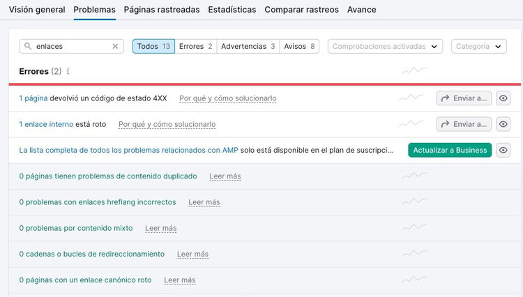 Diálogo de información mostrando problema de sitemap.xml con descripción y solución