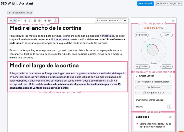 SEO writing assitance
