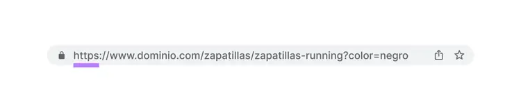 URL de ejemplo con parámetros de búsqueda