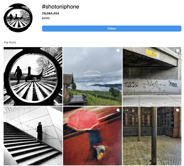 Publicaciones #shotoniphone en la página de Instagram