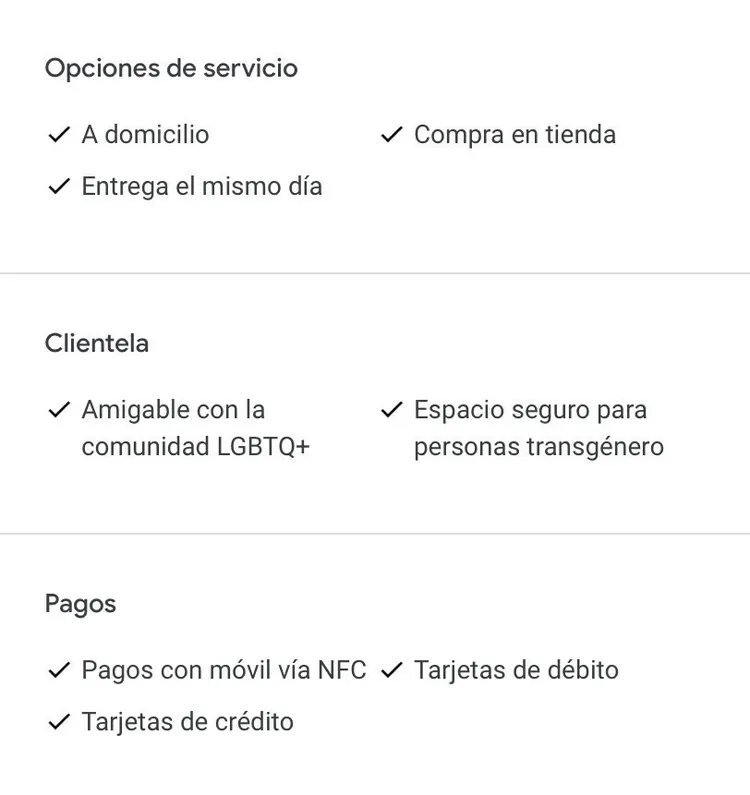 Atributos servicio LGBTQ+ pagos NFC tarjetas débito crédito