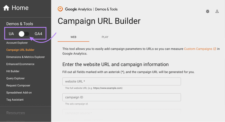 constructor de url de campaña de Google
