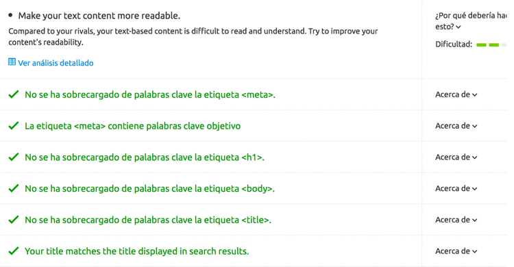 Meta keywords con On page SEO checker