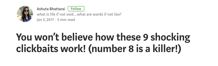 Ejemplo de clickbait en Medium.com