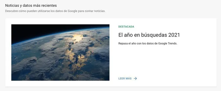 Ejemplos de informes de temas en Google Trends para búsquedas de 2021