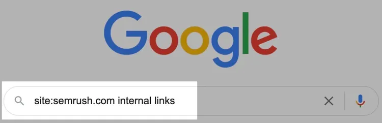buscando en Google páginas de Semrush sobre enlaces internos