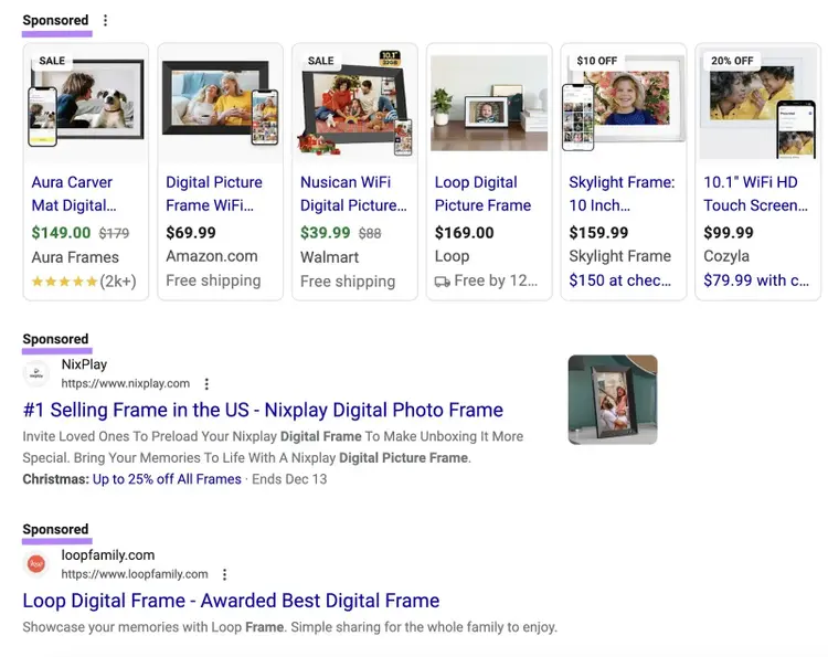 Resultados "patrocinados" en las SERP de Google