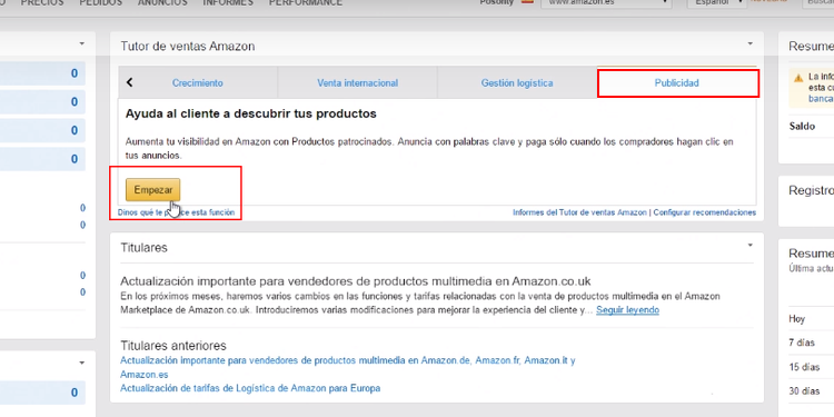 Publicidad en Amazon - Creación de campaña