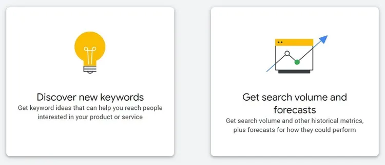 Opciones de uso del Planificador de palabras clave de Google