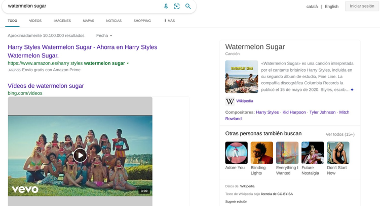 Bing: resultados para watermelon sugar con vídeo y resultados relacionados