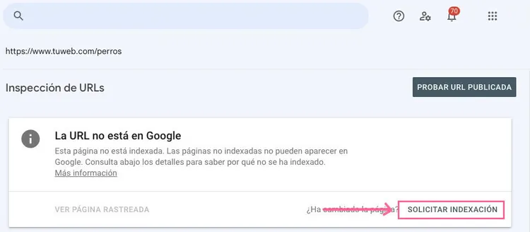 Solicitar indexación