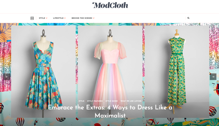 Content marketing example - ModCloth
