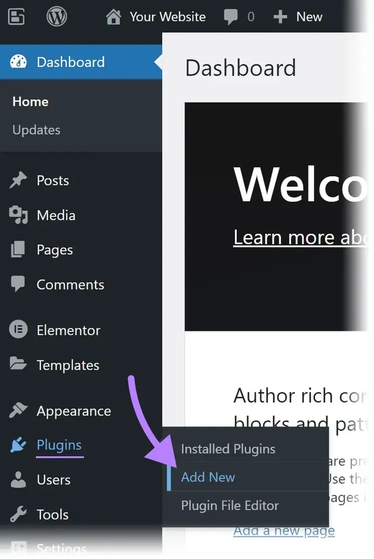 Añadir un nuevo plugin a un sitio WordPress