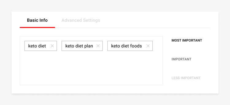 Use 2 to 3 keywords for video tags