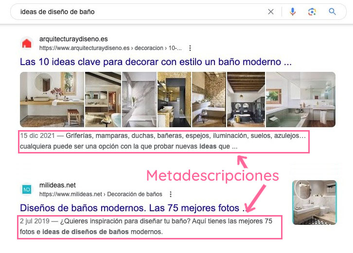 Página HTML mostrando encabezados H1-H3 con código fuente visible