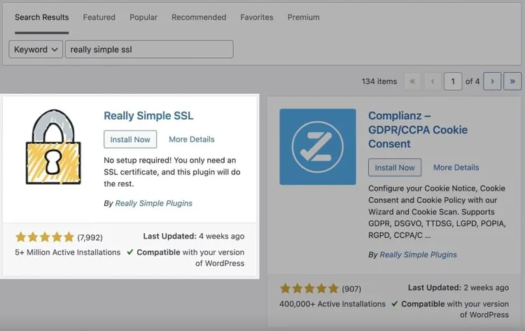 instalación del plugin SSL muy sencilla