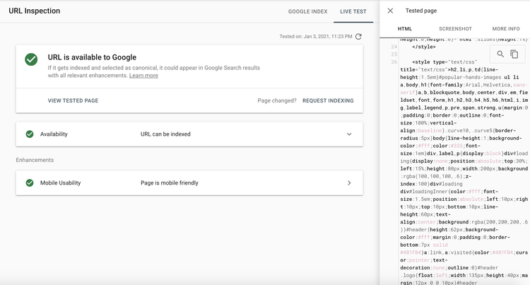 tested page