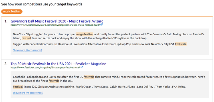 analizar competidores para una keyword objetivo