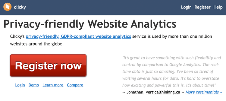 website analytics in Clicky