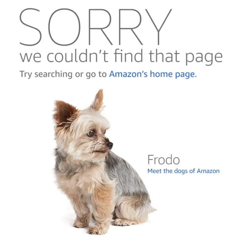 Página 404 personalizada de Amazon