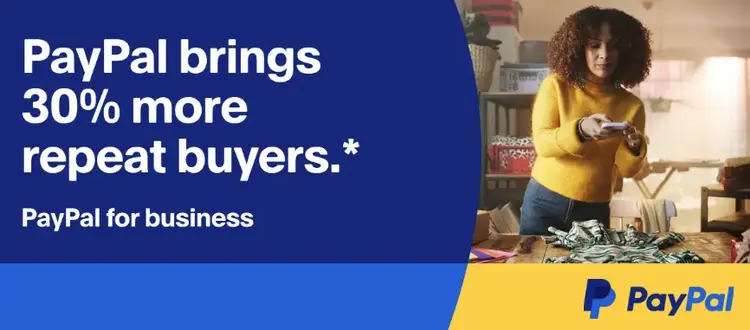 Anuncio publicitario de PayPal para PayPal para empresas