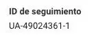 Id seguimiento Google Analytics